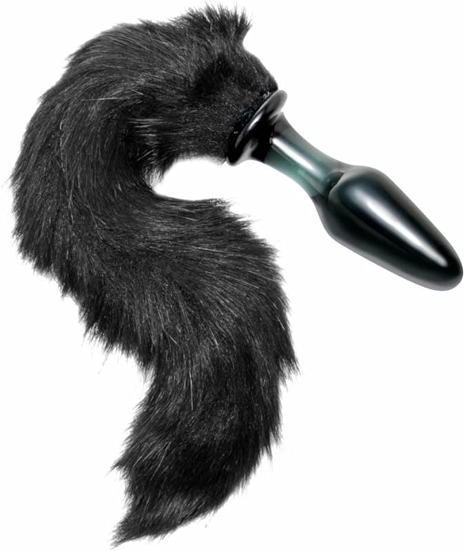 Tailz Midnight Fox Glass Butt Plug with Tail